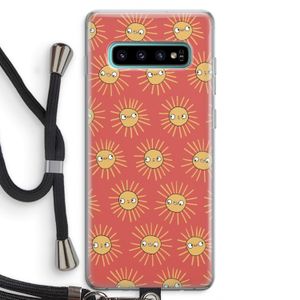 Zon: Samsung Galaxy S10 Plus Transparant Hoesje met koord