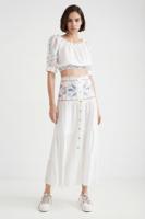 Lange rok met paisley - WHITE - M