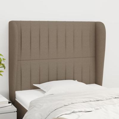 Hoofdbord met randen 83x23x118/128 cm stof taupe