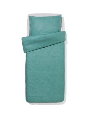 051 Dekbedovertrek 140x200/220cm Flanel Melange Groen (groen)