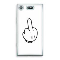 Middle finger white: Sony Xperia XZ1 Compact Transparant Hoesje - thumbnail