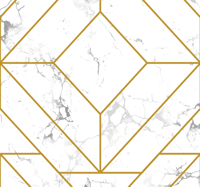 Goud en wit geometrisch behang woonkamer