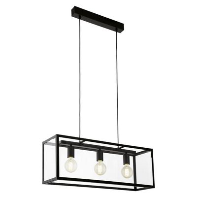 Eglo Hanglamp 3 lichts zw/helder &apos;charterhouse&apos;