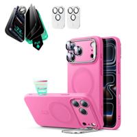 iPhone 17 Pro Max Cloud Soft Magnetic Case (Camera Control, Stash Stand) Armorite Privacy Protection Bundle - Rosy Pink