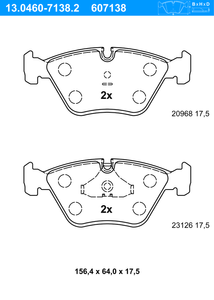 Remblokkenset, schijfrem ATE, u.a. für Jaguar, Daimler