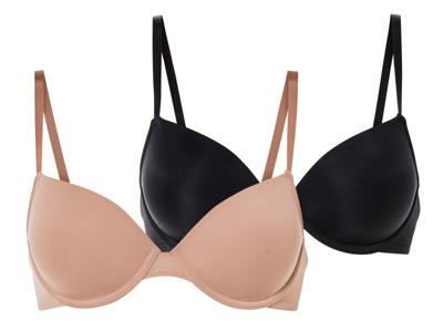 esmara 2 dames BH&apos;s (Zwart/beige, 80B)