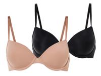 esmara 2 dames BH&apos;s (Zwart/beige, 85B)