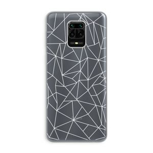 Geometrische lijnen wit: Xiaomi Redmi Note 9 Pro Transparant Hoesje