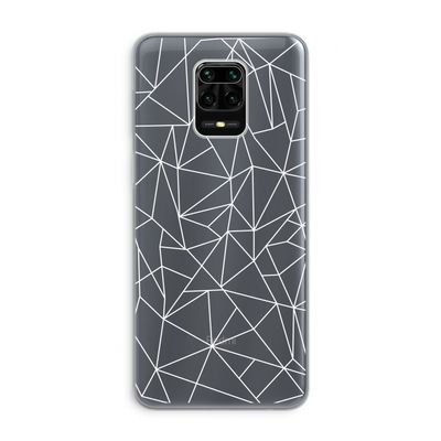 Geometrische lijnen wit: Xiaomi Redmi Note 9 Pro Transparant Hoesje