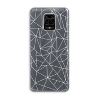 Geometrische lijnen wit: Xiaomi Redmi Note 9 Pro Transparant Hoesje