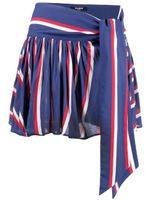 Balmain minijupe plissée à rayures - Bleu