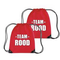 Sportdag tasje - Team rood - opberg rugtas/ sporttas - 11 Liter - 4x34 cm - div kleuren