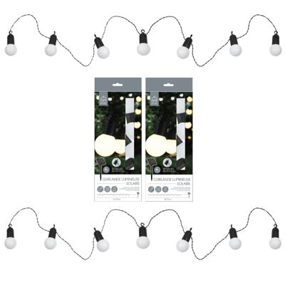 Home Deco Factory Solar feestverlichting lichtsnoer -2x - 20 LED lampen- warm wit -1070?cm