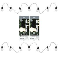 Home Deco Factory Solar feestverlichting lichtsnoer -2x - 20 LED lampen- warm wit -1070?cm