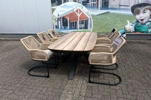 Tuinset Vivant - tafel en 6 swingstoelen- - Aluminium- Sens-Line