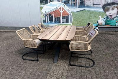 Tuinset Vivant - tafel en 6 swingstoelen- - Aluminium- Sens-Line