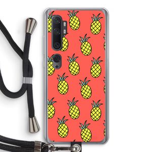 Ananas: Xiaomi Mi Note 10 Pro Transparant Hoesje met koord