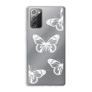 White butterfly: Samsung Galaxy Note 20 / Note 20 5G Transparant Hoesje