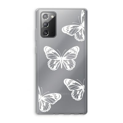 White butterfly: Samsung Galaxy Note 20 / Note 20 5G Transparant Hoesje