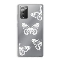 White butterfly: Samsung Galaxy Note 20 / Note 20 5G Transparant Hoesje