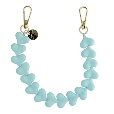 Telefoonkoord Heart - Zachtblauw - Goud Telefoonkoord Heart - Zachtblauw - Goud