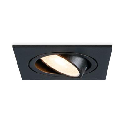Mallorca LED inbouwspot - IP20 - Kantelbaar - 4 Watt 345 lumen - 2700K Neutraal wit - GU10 - Dimbaar - Vierkant - Voor binnen - Zwart