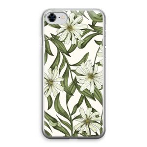Wit bloemenpatroon: iPhone 8 Transparant Hoesje