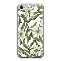 Wit bloemenpatroon: iPhone 8 Transparant Hoesje