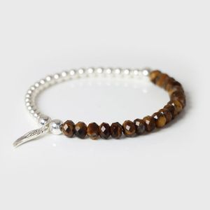 Tijgeroog armband met engelenvleugel - Sieraden - Spiritueelboek.nl