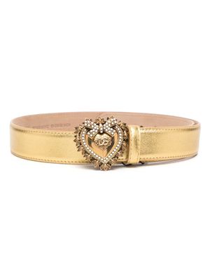 Dolce & Gabbana ceinture en cuir à boucle cœur - Or