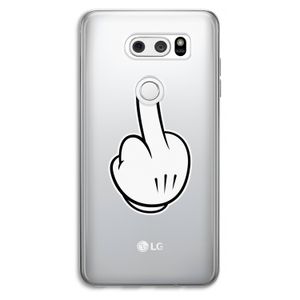 Middle finger black: LG V30 Transparant Hoesje