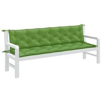 VidaXL Tuinbankkussens 2 st 200x50x7 cm stof gemêleerd groen