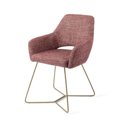 Jesper Home Eetkamerstoel 'Yanai' Beehive Gold, kleur Berry Bars