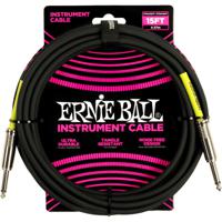 Ernie Ball 6399 instrumentkabel jack mono zwart 4.5m - thumbnail