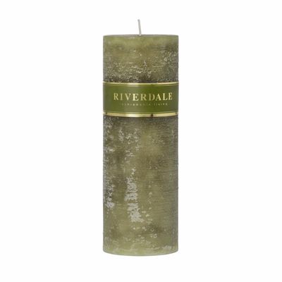 Riverdale Kaars Pillar salie groen 7x20cm