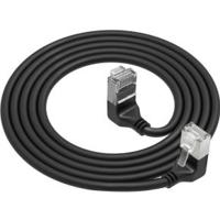 ACT Zwarte 5 meter U/FTP CAT6A LSZH Slimline patchkabel met RJ45 connectoren 90° haaks beneden naar ACT Zwarte 5 meter U/FTP CAT6A LSZH Slimline patchkabel met RJ45 connectoren 90° haaks beneden naar