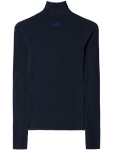 Off-White pull à col montant - Bleu