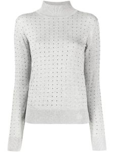 Karl Lagerfeld pull strassé à dos ouvert - Gris