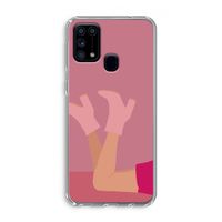 Pink boots: Samsung Galaxy M31 Transparant Hoesje