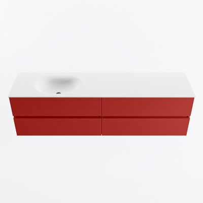 MONDIAZ VICA 180cm badmeubel onderkast Fire 4 lades. Wastafel MOON links zonder kraangat, kleur Talc.