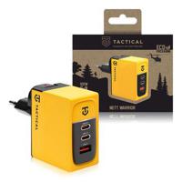 Tactical Nett Warrior GaN 100W Wandoplader - 2x PD3.0 USB-C, QC3.0 USB-A - Geel - thumbnail