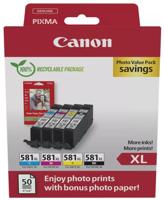 Canon photo value pack CLI-581 XL, 170 - 520 foto&apos;s, OEM 2052C006, 4 kleuren