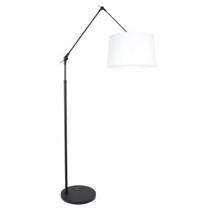 Steinhauer Verstelbare schemerlamp Prestige Chic 35cm zwart met effen wit 8183ZW