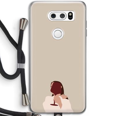 I drink wine: LG V30 Transparant Hoesje met koord