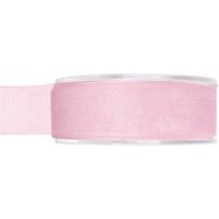 Hobby/decoratie organza sierlint - roze - 2,5 cm x 20 meter - Cadeaulint - inpakken