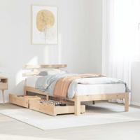 Bedframe met lades massief grenenhout 75x190 cm