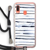 Ink Stripes: Samsung Galaxy A20e Transparant Hoesje met koord