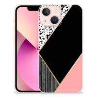 iPhone 13 mini | TPU Hoesje | Zwart Roze Vormen
