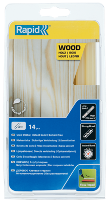 Rapid Lijmpatronen Hout | Ø11-12 x 190 mm | 14 Stuks - 5001420