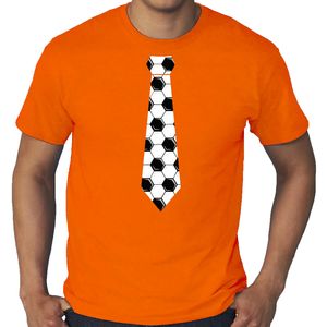 Grote maten oranje t-shirt Holland / Nederland supporter voetbal stropdas EK/ WK voor heren